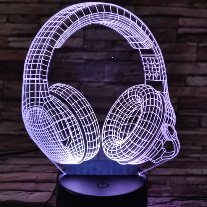 Fejhallgató Gamer 7 színű 3D led lámpa