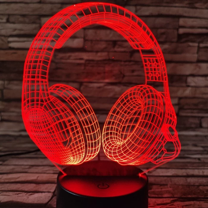 Fejhallgató Gamer 7 színű 3D led lámpa