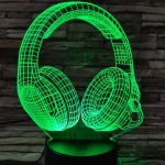 Fejhallgató Gamer 7 színű 3D led lámpa