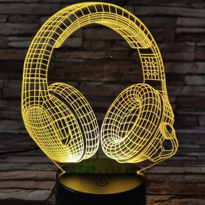Fejhallgató Gamer 7 színű 3D led lámpa