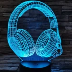 Fejhallgató Gamer 7 színű 3D led lámpa