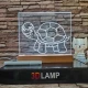 Rajzolható gyerekeknek 16*20 cm LED tábla