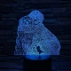 Két Kutya 7 színű 3D led lámpa