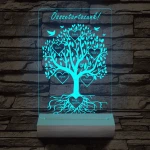 Családfa személyre szabott fatalppal 7 színű 3D led lámpa