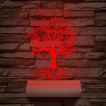Családfa személyre szabott fatalppal 7 színű 3D led lámpa