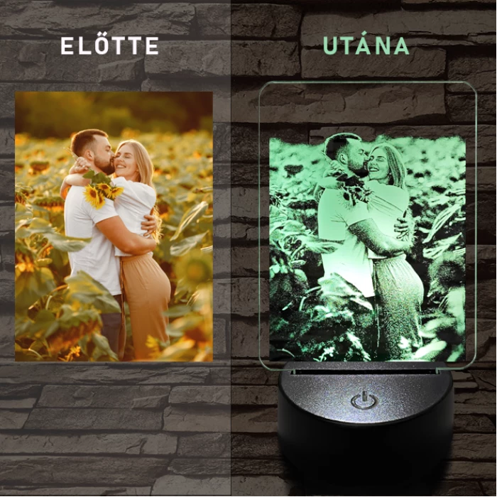 Egyedi fotógravírozás 7 színű 3D led lámpa