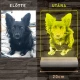 Nagy szív rózsával és kis szívekkel, egyedi fotógravírozás fatalppal 7 színű 3D led lámpa