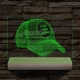 Baseball sapka egyedi névvel 20 cm fa talppal 7 színű 3D led lámpa