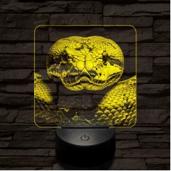 Kobra szemből első 7 színű valósághű 3D led lámpa