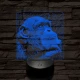 Gondolkodó majom 7 színű valósághű 3D led lámpa