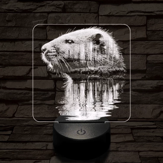 Hódolat 7 színű valósághű 3D led lámpa