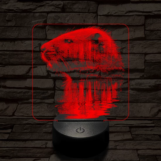Hódolat 7 színű valósághű 3D led lámpa