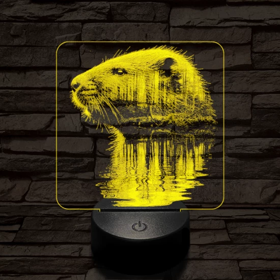 Hódolat 7 színű valósághű 3D led lámpa