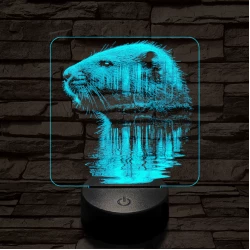 Hódolat 7 színű valósághű 3D led lámpa