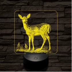 Szelíd őzike 7 színű valósághű 3D led lámpa