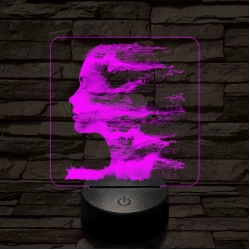 A tenger arca 7 színű valósághű 3D led lámpa