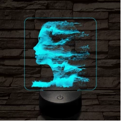 A tenger arca 7 színű valósághű 3D led lámpa