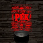 Pék szakma lámpa – 7 színű, színváltós 3D LED lámpa