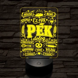Pék szakma lámpa – 7 színű, színváltós 3D LED lámpa