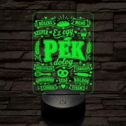 Pék szakma lámpa – 7 színű, színváltós 3D LED lámpa