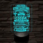 Gyógyszertári asszisztens szakma lámpa – 7 színű, színváltós 3D LED lámpa
