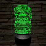 Gyógyszertári asszisztens szakma lámpa – 7 színű, színváltós 3D LED lámpa