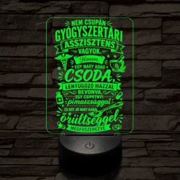 Gyógyszertári asszisztens szakma lámpa – 7 színű, színváltós 3D LED lámpa