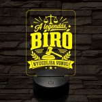 Bíró szakma lámpa – 7 színű, színváltós 3D LED lámpa