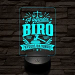 Bíró szakma lámpa – 7 színű, színváltós 3D LED lámpa