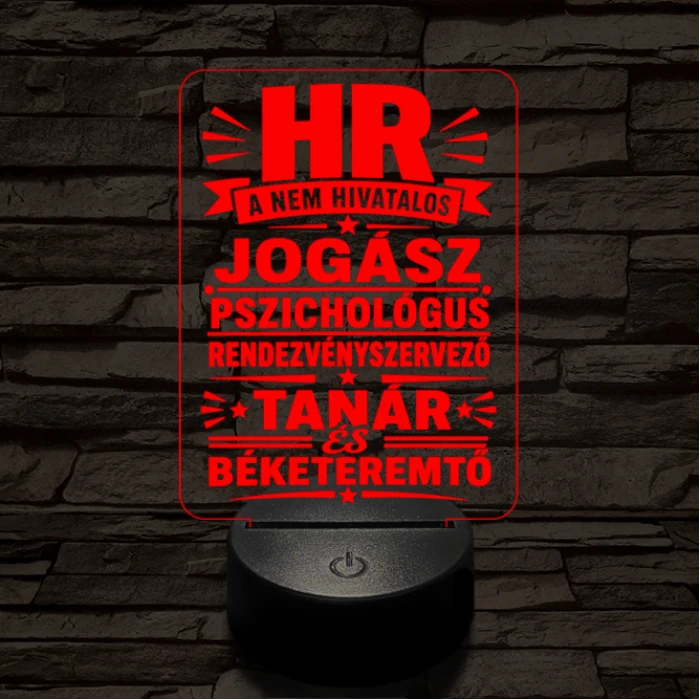 HR szakma lámpa – 7 színű, színváltós 3D LED lámpa