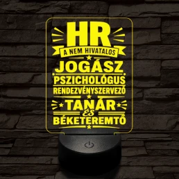 HR szakma lámpa – 7 színű, színváltós 3D LED lámpa