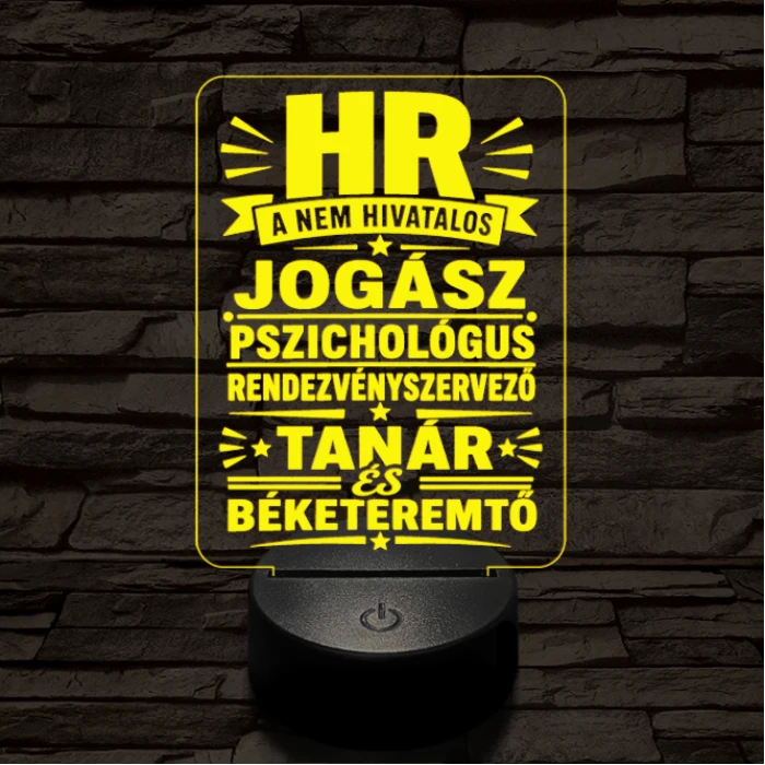 HR szakma lámpa – 7 színű, színváltós 3D LED lámpa