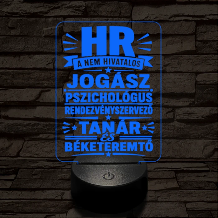 HR szakma lámpa – 7 színű, színváltós 3D LED lámpa