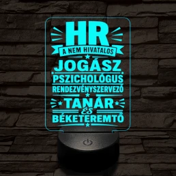 HR szakma lámpa – 7 színű, színváltós 3D LED lámpa
