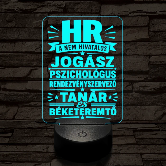 HR szakma lámpa – 7 színű, színváltós 3D LED lámpa