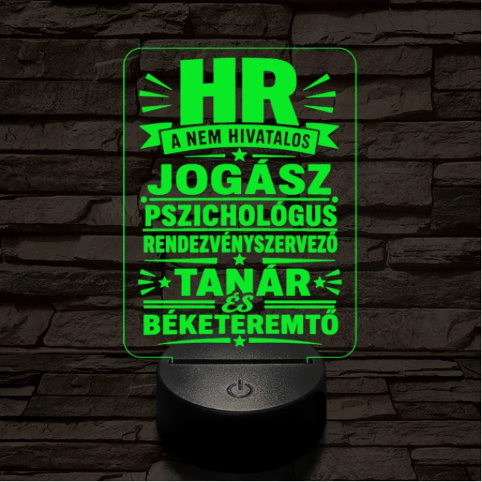 HR szakma lámpa – 7 színű, színváltós 3D LED lámpa