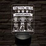Kutyakozmetikus szakma lámpa – 7 színű, színváltós 3D LED lámpa