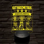 Kutyakozmetikus szakma lámpa – 7 színű, színváltós 3D LED lámpa