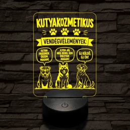 Kutyakozmetikus szakma lámpa – 7 színű, színváltós 3D LED lámpa