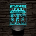 Kutyakozmetikus szakma lámpa – 7 színű, színváltós 3D LED lámpa