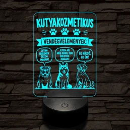 Kutyakozmetikus szakma lámpa – 7 színű, színváltós 3D LED lámpa
