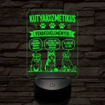 Kutyakozmetikus szakma lámpa – 7 színű, színváltós 3D LED lámpa