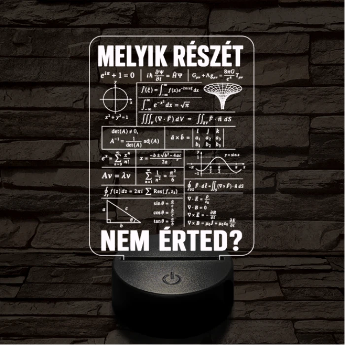 Matematikus szakma lámpa – 7 színű, színváltós 3D LED lámpa