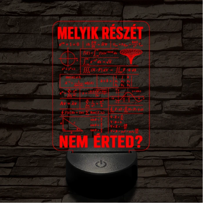 Matematikus szakma lámpa – 7 színű, színváltós 3D LED lámpa