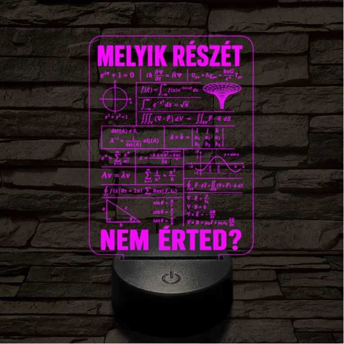 Matematikus szakma lámpa – 7 színű, színváltós 3D LED lámpa