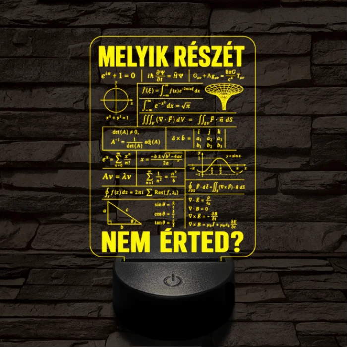 Matematikus szakma lámpa – 7 színű, színváltós 3D LED lámpa
