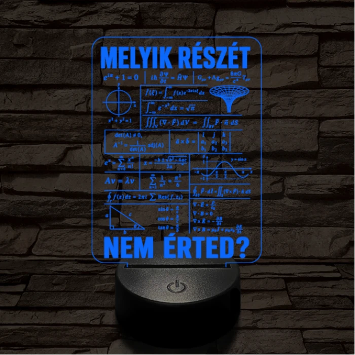Matematikus szakma lámpa – 7 színű, színváltós 3D LED lámpa