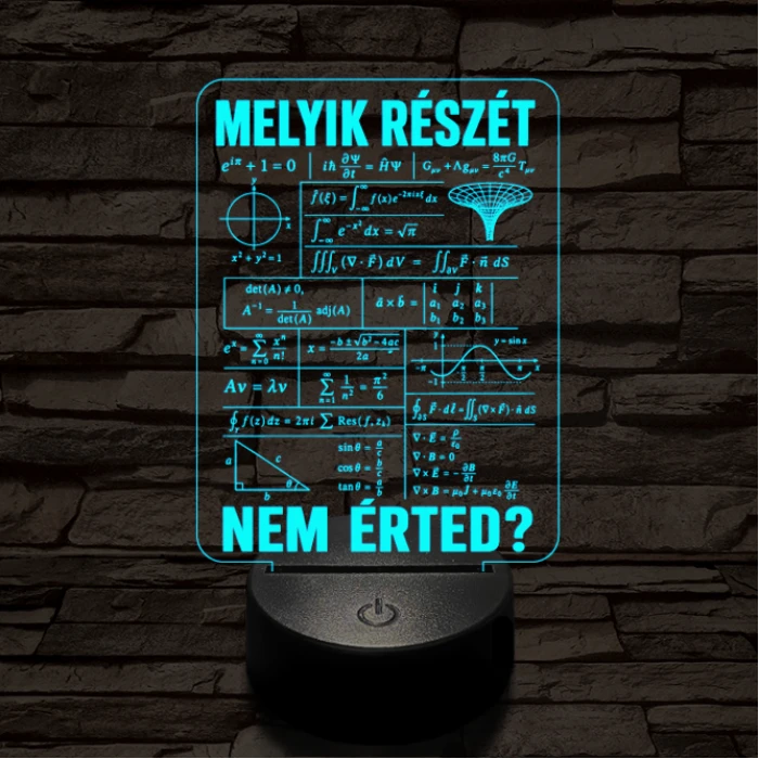 Matematikus szakma lámpa – 7 színű, színváltós 3D LED lámpa
