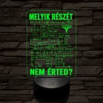 Matematikus szakma lámpa – 7 színű, színváltós 3D LED lámpa