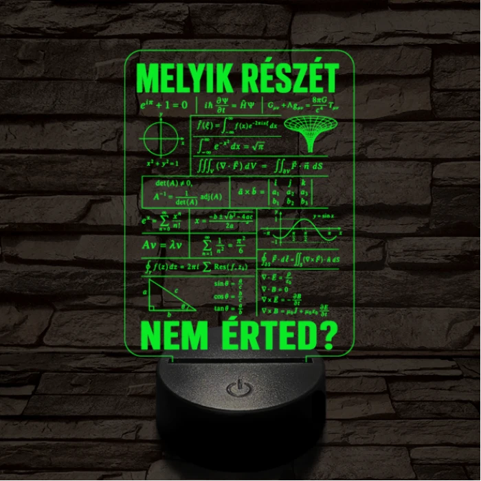 Matematikus szakma lámpa – 7 színű, színváltós 3D LED lámpa